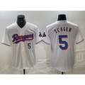 Texas Rangers #5 Corey Seager Number White JEROMEN 2024 Gold Collection Limited Cool Base Jersey
