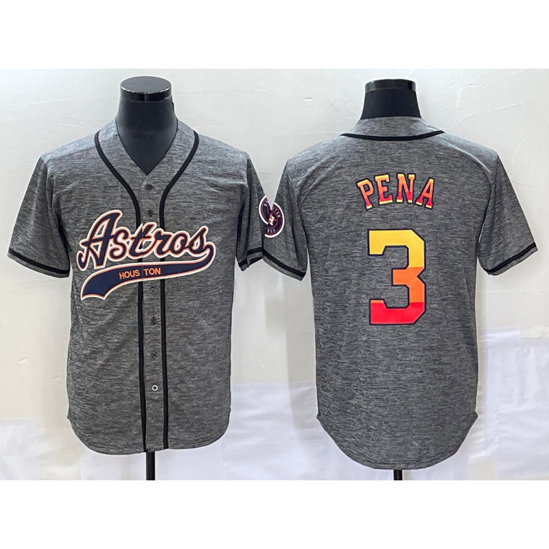 Houston Astros #3 Jeremy Pena Grey JEROMEN Gridiron Cool Base Stitched Jersey