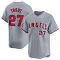 Los Angeles Angels #27 Mike Trout Gray JEROMEN Away Limited Stitched Jersey