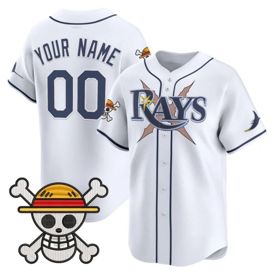Custom Tampa Bay Rays x One Piece White JEROMEN Vapor Premier Limited Jersey - Stitched