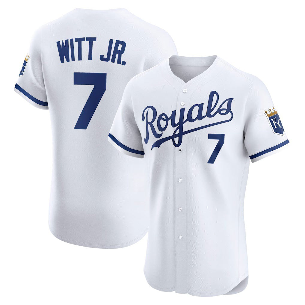 Kansas City Royals #7 Bobby Witt Jr. White JEROMEN Home Elite Player Jersey