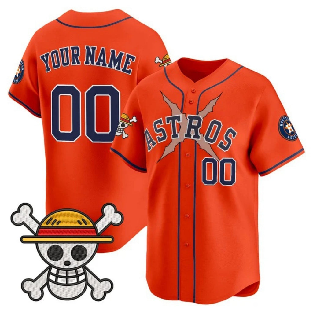 Custom Houston Astros x One Piece Orange JEROMEN Vapor Premier Limited Jersey - Stitched