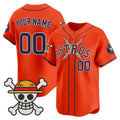 Custom Houston Astros x One Piece Orange JEROMEN Vapor Premier Limited Jersey - Stitched