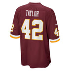 W.Football Team #42 Charley Taylor Burgundy JEROMEN Retired Player Jersey