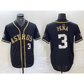 Houston Astros #3 Jeremy Pena Black Gold JEROMEN Player Number Cool Base Jersey