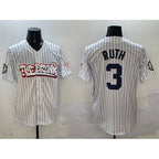 New York Yankees #3 Babe Ruth White JEROMEN Bronx Graffiti Vapor Limited Stitched Jersey