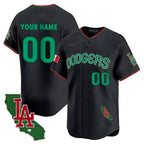 Custom Los Angeles Dodgers Mexico California Patch Vapor Premier Limited Jersey V3 ¨C Black JEROMEN
