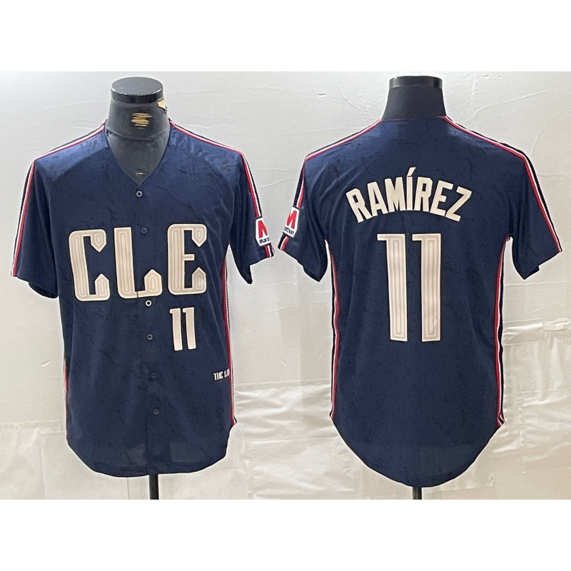 Cleveland Guardians #11 Jose Ramirez Number Navy JEROMEN 2024 City Connect Limited Stitched Jersey