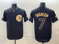 Chicago Cubs #7 Dansby Swanson Black Gold JEROMEN 150th Anniversary Patch Stitched Jersey