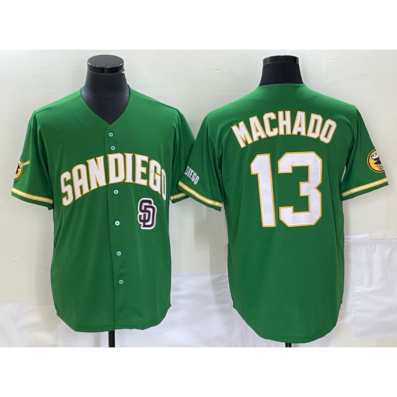 San Diego Padres #13 Manny Machado Green JEROMEN Cool Base Stitched Jersey
