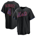 New York Mets #4 Francisco Alvarez Black JEROMEN Alternate Replica Jersey