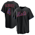 New York Mets #4 Francisco Alvarez Black JEROMEN Alternate Replica Jersey