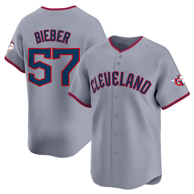 Cleveland Guardians #57 Shane Bieber Gray JEROMEN 2025 Alternate Limited Stitched Jersey