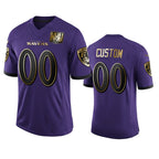Custom B.Ravens Purple JEROMEN Team 25th Season Golden Limited Jersey
