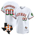 Custom Houston Astros Mexico Texas Patch Vapor Premier Limited Jersey ¨C White JEROMEN
