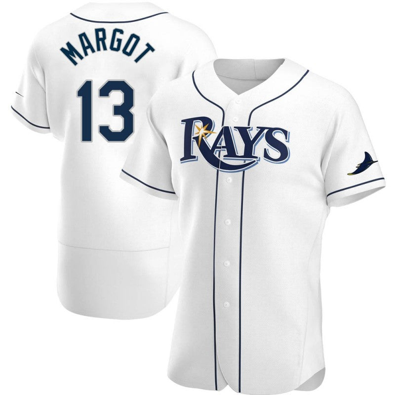 Tampa Bay Rays #13 Manuel Margot White JEROMEN Home Jersey