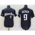 Milwaukee Brewers #9 Bob Uecker Black JEROMEN 'Gothic 414 Shadows Edition' Vapor Premier Limited Stitched Jersey