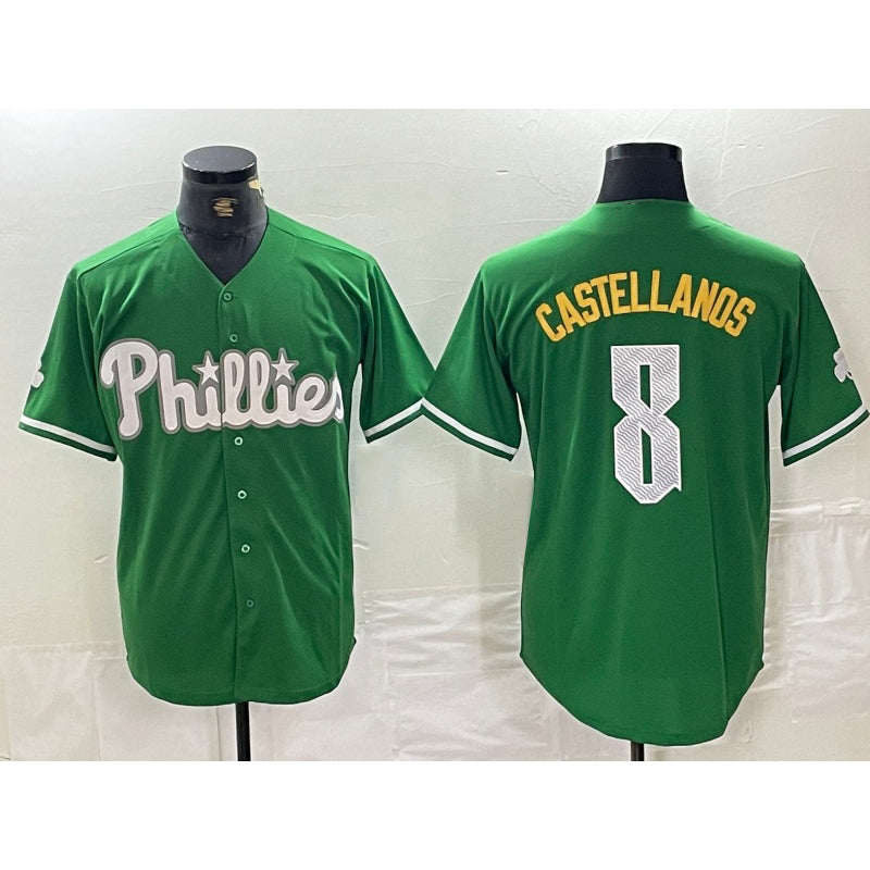 Philadelphia Phillies #8 Nick Castellanos Green JEROMEN 2024 City Connect Stitched Jersey