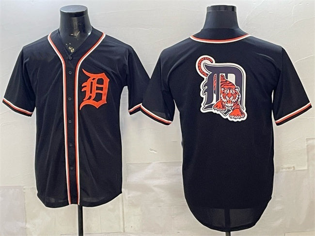 Detroit Tigers Team Big Logo 2026 Fashion Replica Black JEROMEN Out Stitched Jersey