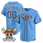 Custom Tampa Bay Rays x One Piece Blue JEROMEN Vapor Premier Limited Jersey - Stitched