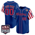 Custom Miami Marlins Royal JEROMEN America 250 Edition Vapor Premier Limited Stitched Jerseys