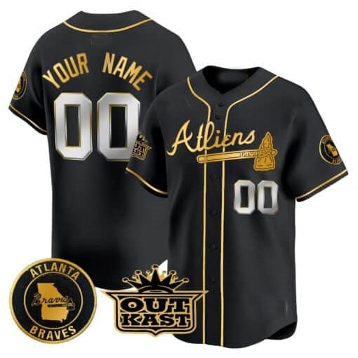 Custom Atlanta Braves Atliens Vapor Premier Limited Jersey ¨C Black JEROMEN