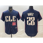 Cleveland Guardians #28 Tanner Bibee Number Navy JEROMEN 2024 City Connect Limited Stitched Jersey