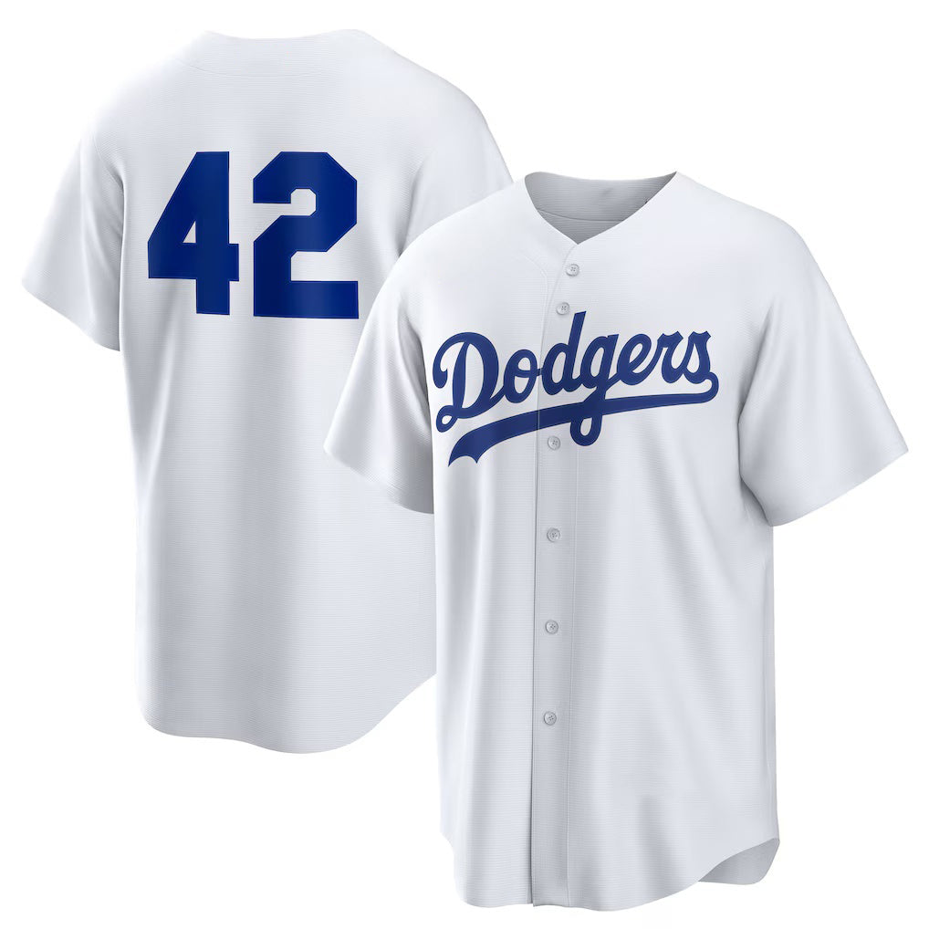 Los Angeles Dodgers #42 White JEROMEN Home 2025 Jackie Robinson Day Replica Jersey