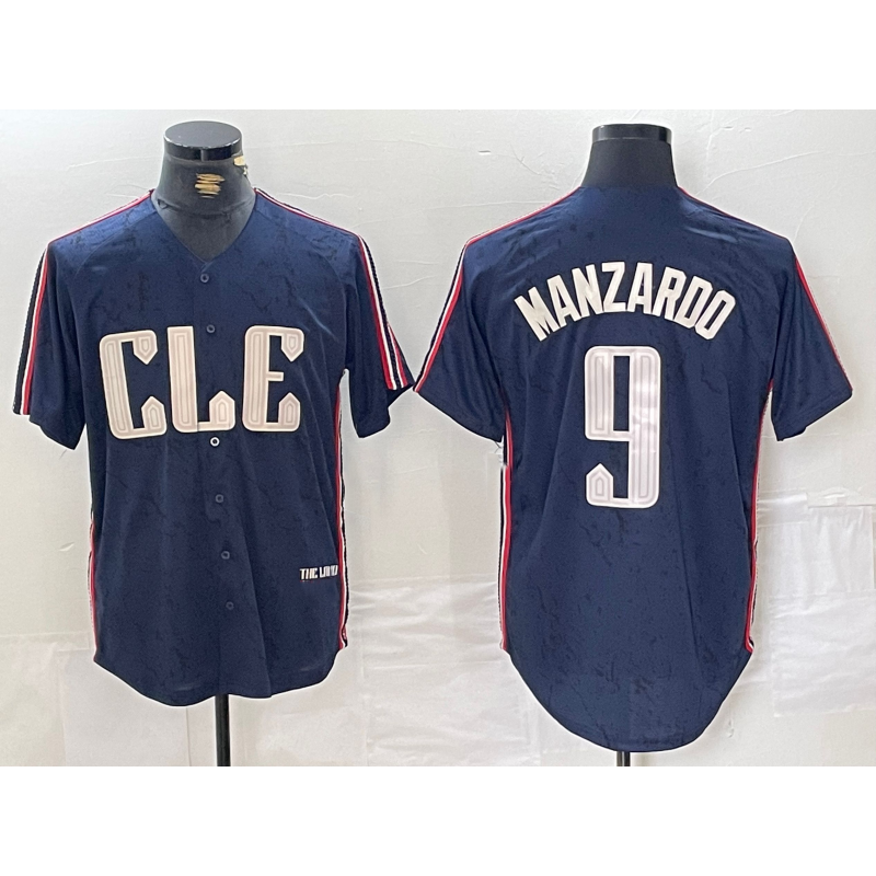 Cleveland Guardians #9 Kyle Manzardo Navy JEROMEN 2024 City Connect Limited Stitched Jersey