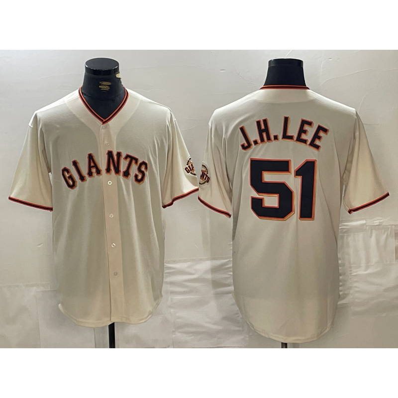 San Francisco Giants #51 Jung Hoo Lee Cream JEROMEN 2024 Home Limited Stitched Jersey