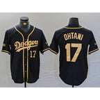 Los Angeles Dodgers #17 Shohei Ohtani Number Black Gold JEROMEN World Series Champions Cool Base Stitched Jersey