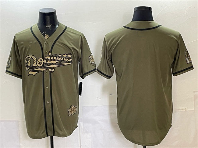 Los Angeles Dodgers Blank Olive JEROMEN 2026 Armed Forces Day Stitched Jersey