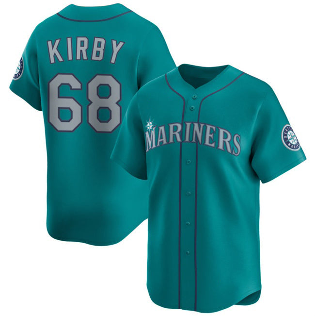 Seattle Mariners #68 George Kirby Aqua JEROMEN Limited Stitched Jersey