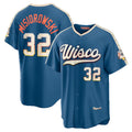 Milwaukee Brewers #32 Jacob Misiorowski Mineral Blue JEROMEN 2026 City Connect Stadium Jersey