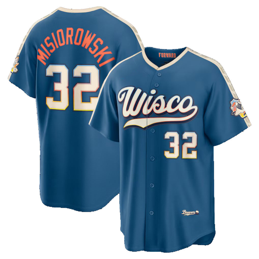 Milwaukee Brewers #32 Jacob Misiorowski Mineral Blue JEROMEN 2026 City Connect Stadium Jersey