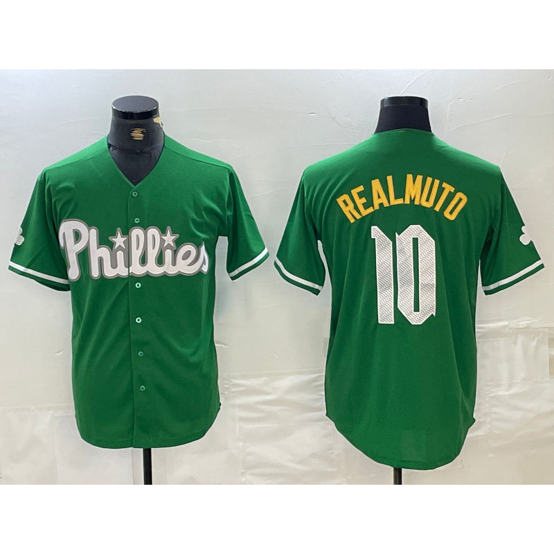 Philadelphia Phillies #10 JT Realmuto Kelly Green JEROMEN Cool Base Jersey