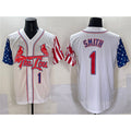 St. Louis Cardinals #1 Ozzie Smith White JEROMEN Independence Day Vapor Premier Limited Stitched Jersey