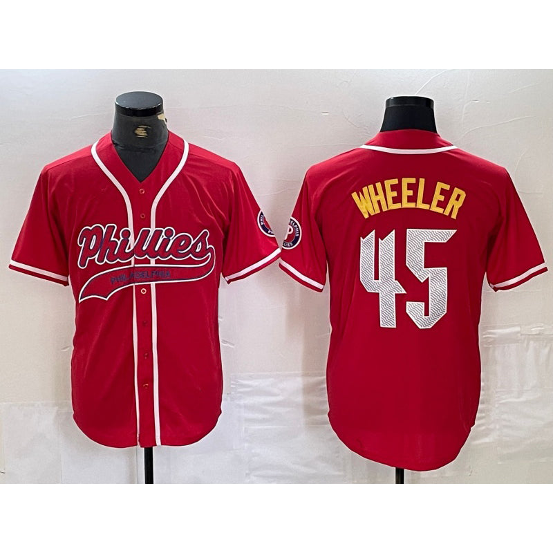 Philadelphia Phillies #45 Zack Wheeler Red JEROMEN Cool Base Stitched Jersey