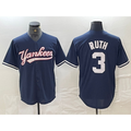 New York Yankees #3 Babe Ruth Navy JEROMEN Cool Base Stitched Jersey