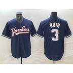 New York Yankees #3 Babe Ruth Navy JEROMEN Cool Base Stitched Jersey