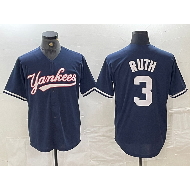 New York Yankees #3 Babe Ruth Navy JEROMEN Cool Base Stitched Jersey