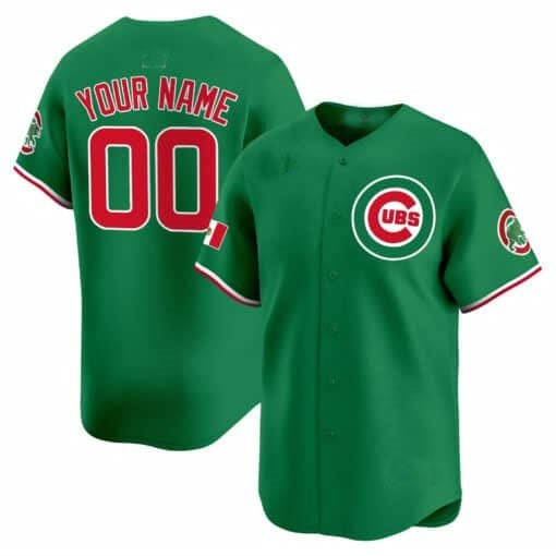 Custom Chicago Cubs Mexico Vapor Premier Limited Jersey V3 ¨C Green JEROMEN