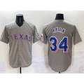 Texas Rangers #34 Nolan Ryan Grey JEROMEN With Patch Cool Base Stitched Jersey