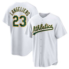 Oakland Athletics #23 Shea Langeliers White JEROMEN Home Replica Jersey