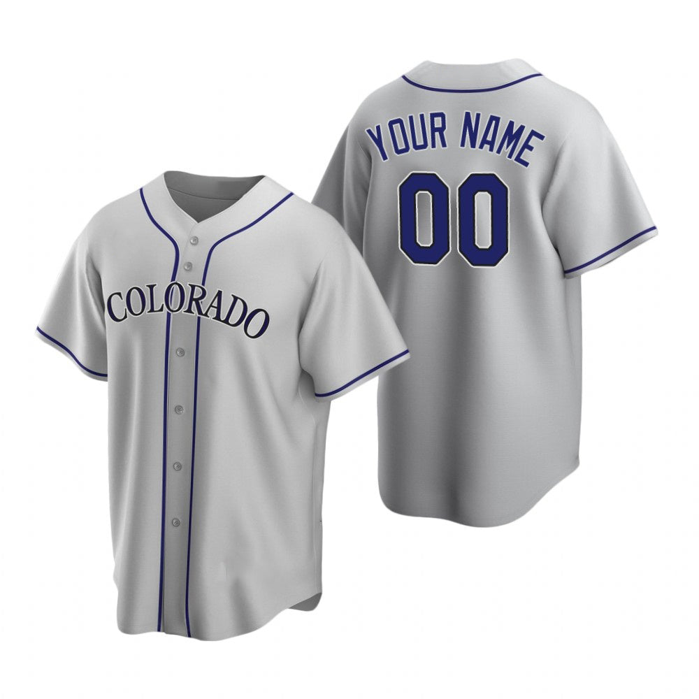 Custom Colorado Rockies Gray JEROMEN Stitched Cool Base Road Jersey
