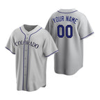 Custom Colorado Rockies Gray JEROMEN Stitched Cool Base Road Jersey