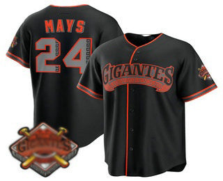 San Francisco Giants #24 Willie Mays Black JEROMEN 2026 Alternate Stadium Stitched Jersey