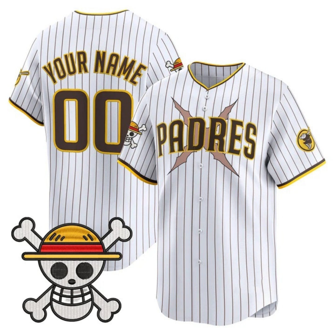 Custom San Diego Padres x One Piece White JEROMEN Vapor Premier Limited Jersey - Stitched