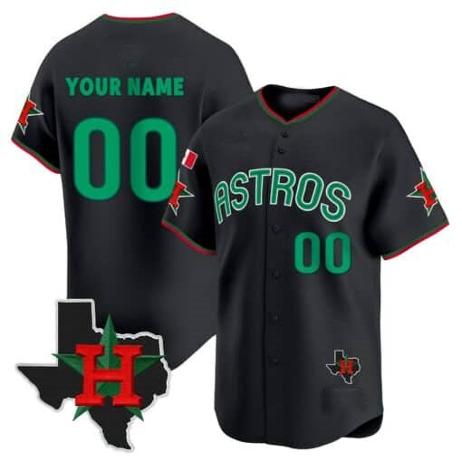 Custom Houston Astros Mexico Texas Black JEROMEN Patch Vapor Premier Limited Jersey V3 ¨C All Stitched