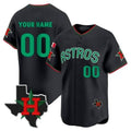 Custom Houston Astros Mexico Texas Black JEROMEN Patch Vapor Premier Limited Jersey V3 ¨C All Stitched